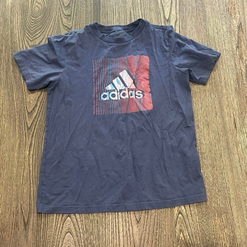 Adidas Youth Boys Short Sleeve T-Shirt Regular Fit Pullover Navy Size M 10-12